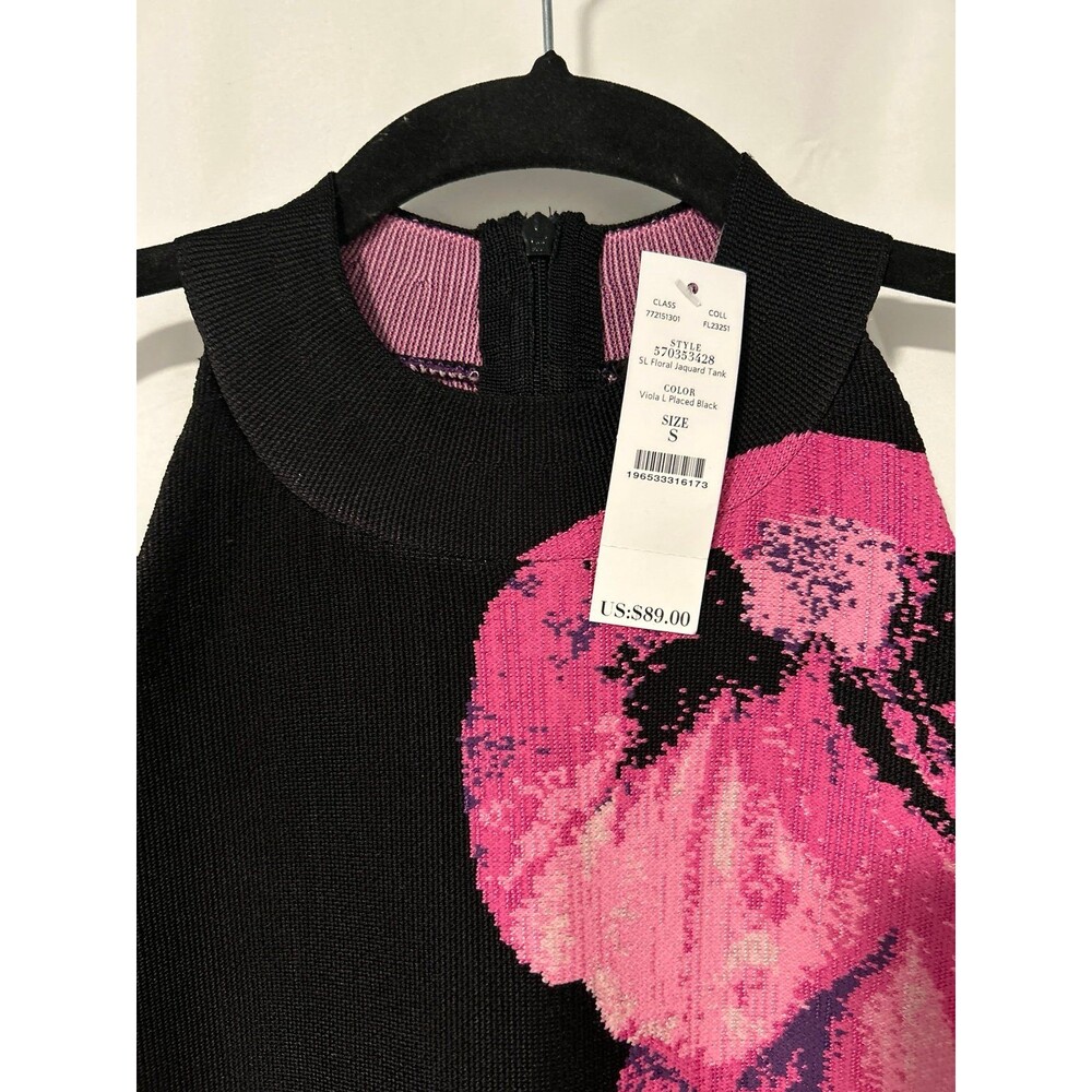 White House Black Market WHBM Floral Jacquard Sweater Tank NWT small - Picture 5 of 9